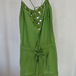 BCBG MaxAzria Green Embellished Romper